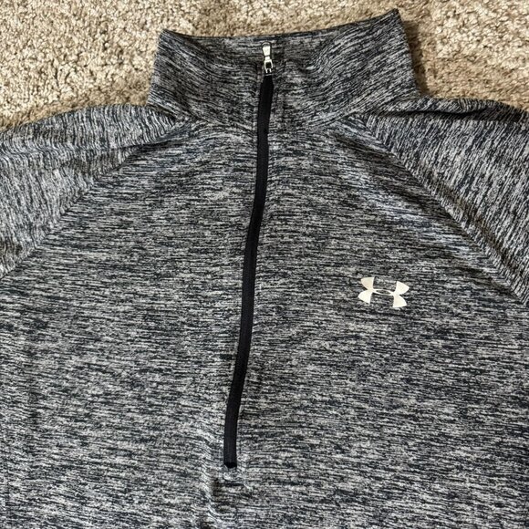 Under Armour Pullover Mens Large Gray HeatGear Tech 1/2 Zip Running Athletic - Picture 2 of 8